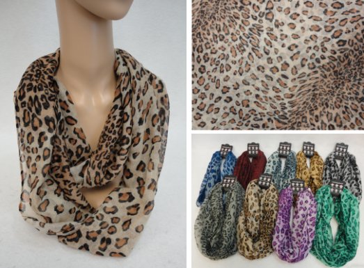 Light Weight Infinity SCARF [Colorful Leopard]